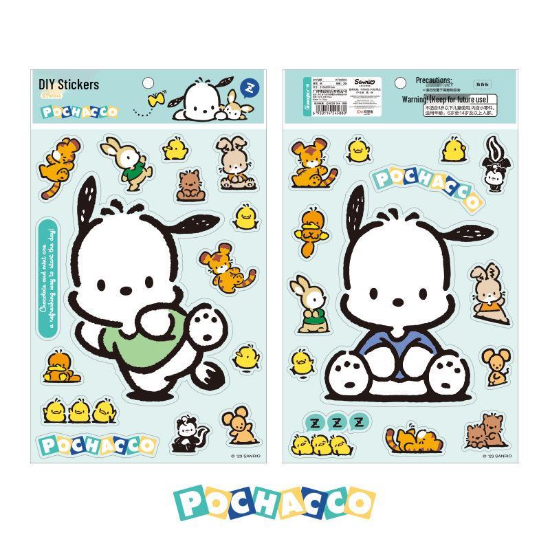Большие мультяшные наклейки Sanrio с Помпомпурином и Куроми для DIY-журналов