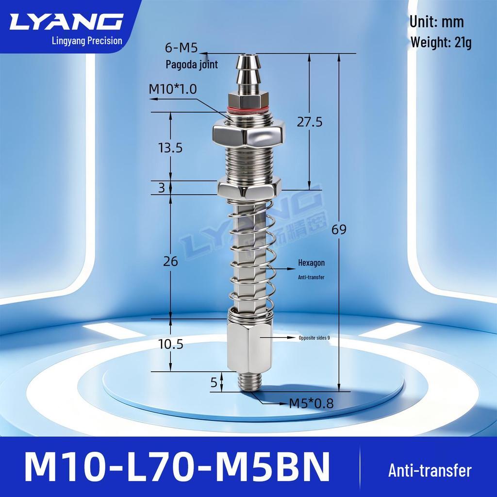 Hexagonal Anti-Rotation Mini Clamp Extension Rod with Leak-Proof Reinforced Seal for Various Clamps