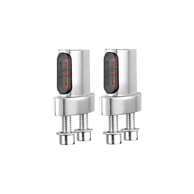 1 Pair Black/Silver Motorcycle LED Turn Signal Indicators Are Suitable For All DC 12V Motorcycles