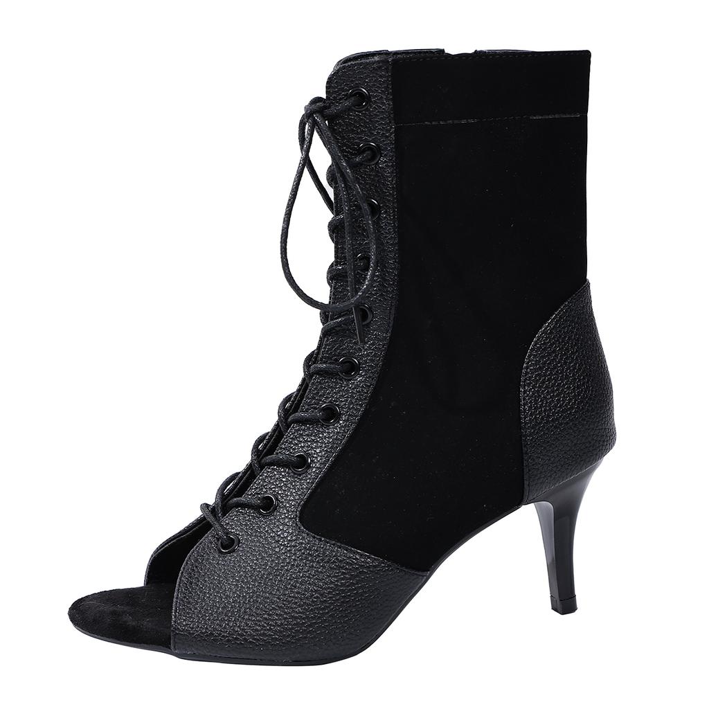 Fashion Women's Stiletto Boots 2025 Summer New Casual High-top Sandals Fashion Banquet High-heeled Black Lace-up Sandals 7cm 9cm.