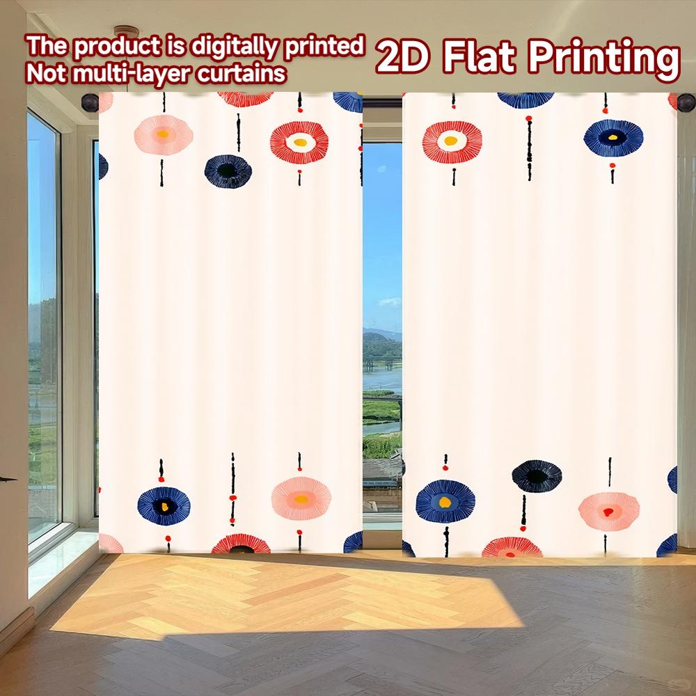 

Set Of 2 Flat Printing Curtains Without Rod Floral Fun Design Holiday Saint Patrick Is Day Printed Versatile Fabric Curtain Made Polyester W100*H70(CM)-Hooks&1PCS