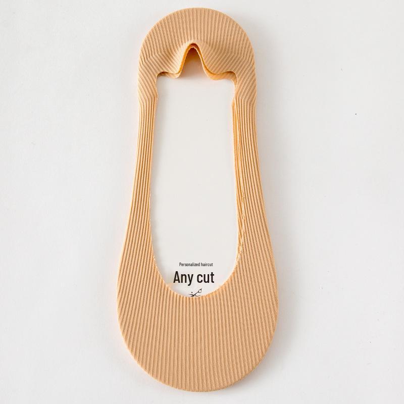 Women's Ice Silk Low Cut No-Show Striped Mesh Lace Boat Socks - Super Thin & Non-Slip