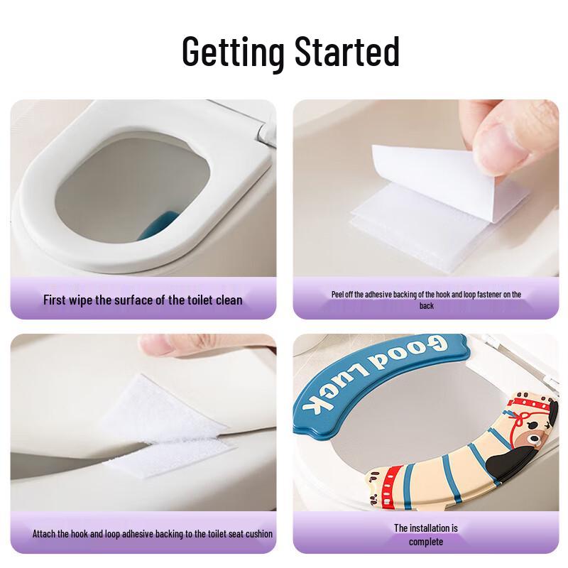 Cartoon EVA Waterproof Toilet Seat Sticker