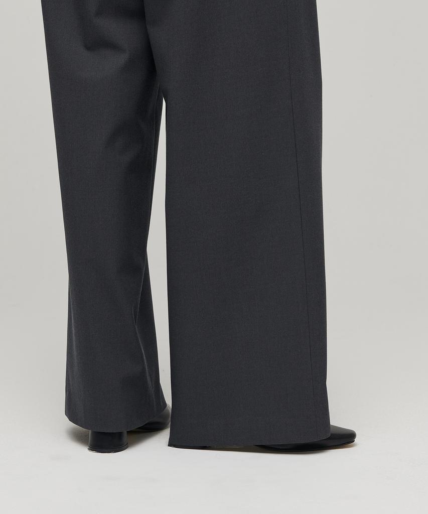 MUSINSA STANDARD WOMAN Women'S Real Wide Belted Slacks [Gray]