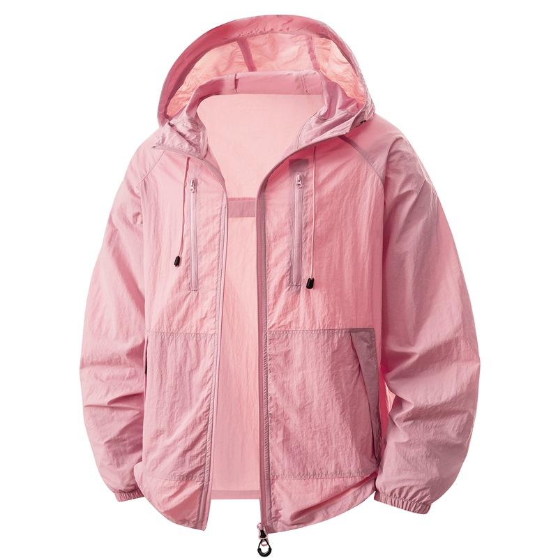 

Men Women Summer Lightweight Hooded Thin Jacket for Outdoor Biking Casual Sun Protection Windbreaker 4XL