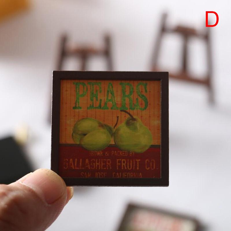 

1/12 Dollhouse Miniature Vintage Fruit Mural Wall Painting Dollhouse Room Decor