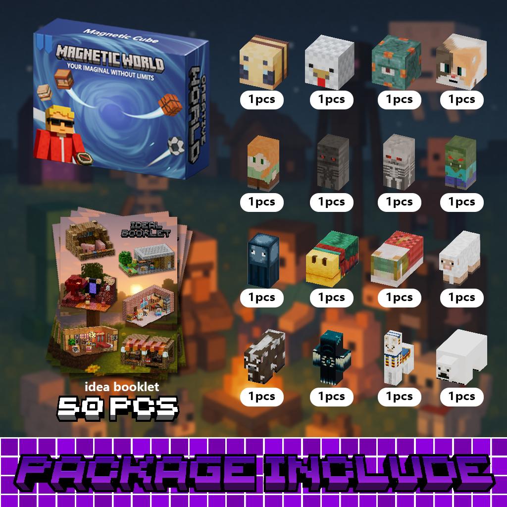 Magnetische Bausteine Spielzeug Aufbewahrungsbox Set Kann Figuren platzieren Magnetwürfel Konstruktionsbausteine Spielzeug Geschenk für Jungen Mädchen Kinder