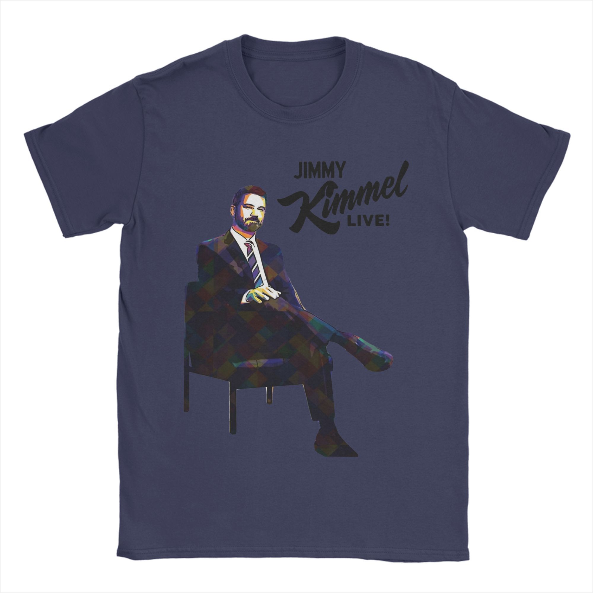 

Jimmy Kimmel Live Men s T Shirts Novelty Tees Short Sleeve Round Neck T-Shirts Pure Cotton Summer Tops XL