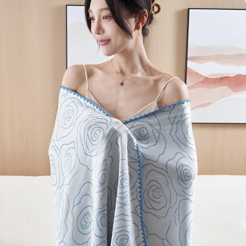 Double Side Flower Pattern Cool Feeling Summer Blanket Thin Nap Blanket Summer Quilt  Children