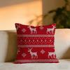 Christmas Reindeer Cushion Cover Cozy Velvet Throw PillowSoft Warm Cushion For Sofa  Bed
