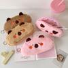 Cute Plush Kapibala Stationery Bag Student Cartoon Desktop Material Storage Bag Large-capacity Pen Case Pencil Case