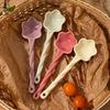Ceramic Star Flower Heart Dessert Spoon - Cute Girly Design for Soup and Cream