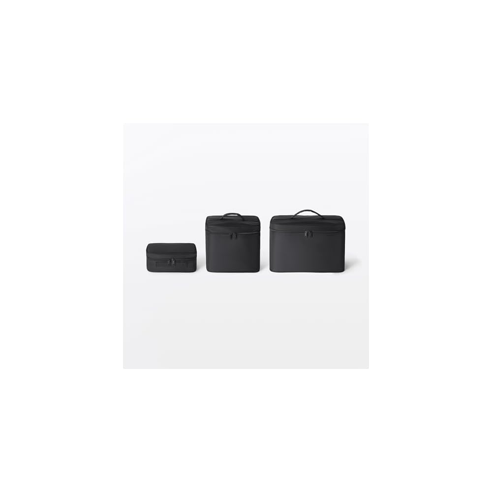 MUJI Recycled Nylon Makeup Box, Black, Large, Approx. 36 x 165 x 23 cm, 76811930