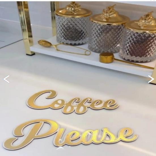 

Coffee Please Mirrored Gold Plexi Graffiti