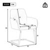 Dining Chair, Set of 2, Armchair, Modern, Minimalist Casual Chair, Living Room-Bedroom Chair with Curved Steel Feet, Grey [OLD SKU:WF310649AAG]