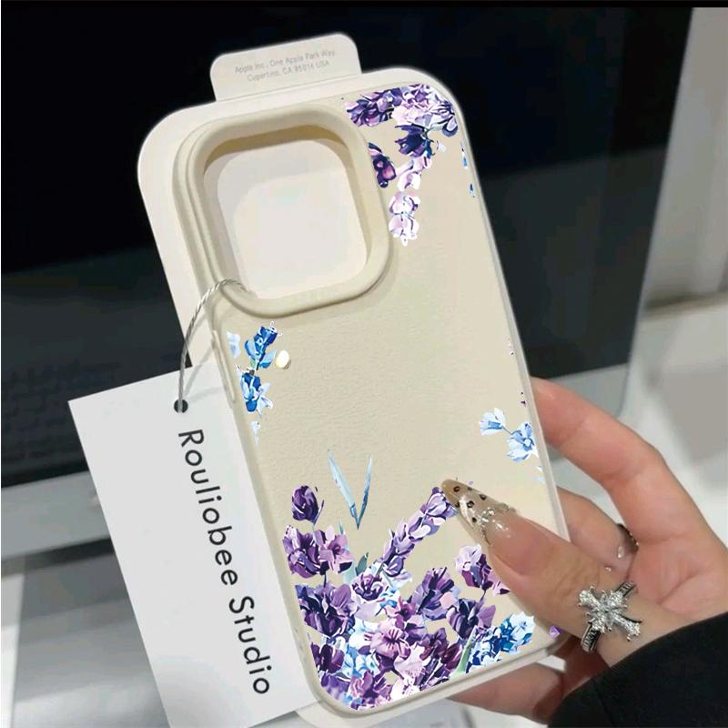 White Flowers Leaves Leather Silicone Case For Motorola Edge 60 50 Fusion NEO Stylus G84 G54 G85 G35 G05 G34 G75 G15 G Play 2025