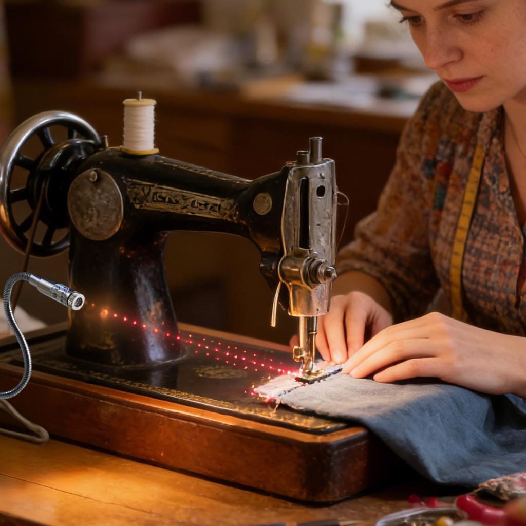 Sewing Guide For Straight Stitching, Quilting Light With , Adjustable Magnetic Attachment For Sewing Machines