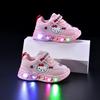 Light-Up Cartoon Cat Baby Girl Sports Shoes, Soft Sole, Mesh, Spring/Autumn 2026