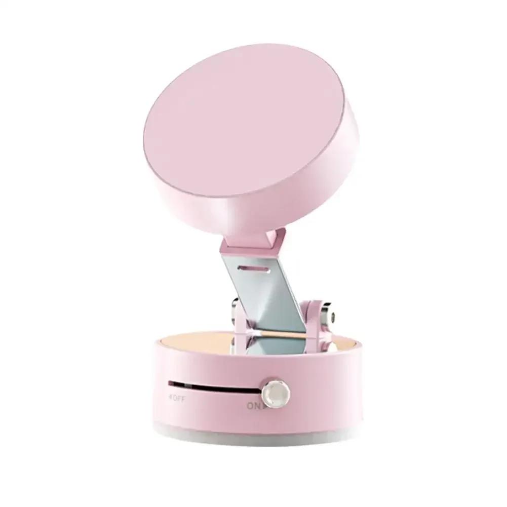 2025 Vacuum Double Side Magnetic Suction Cup Holder Foldable Kitchen Lazy Phone Bracket Car Holder For iPhone Xiaomi Smartphone розовый