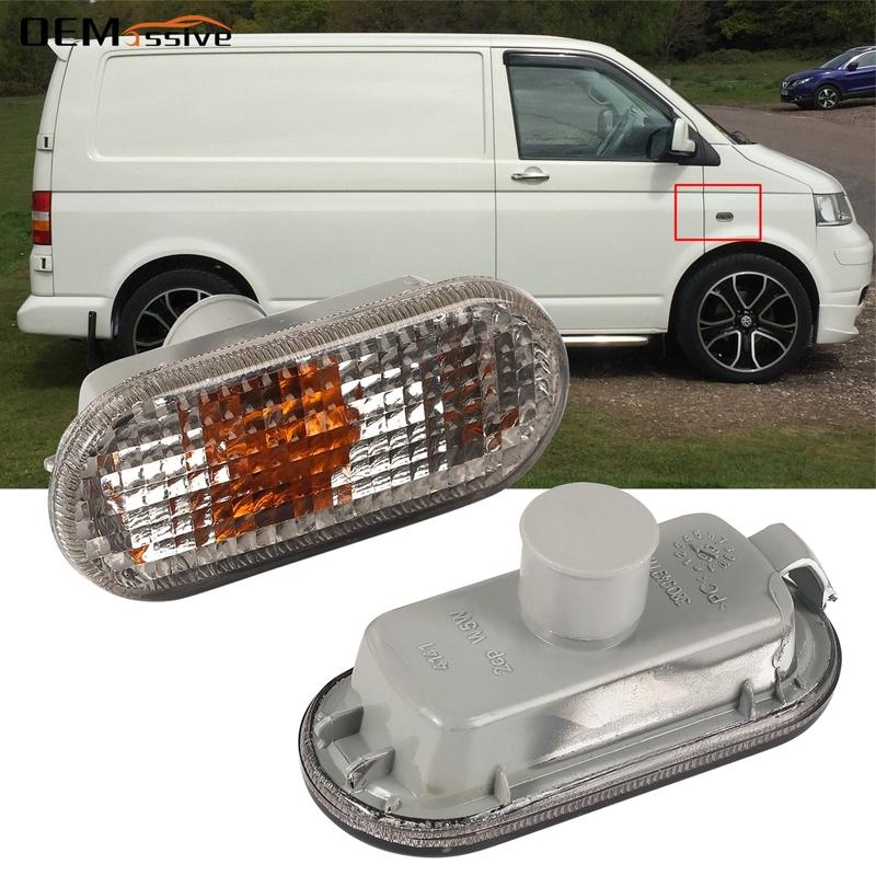 

2 Pcs Car Side Marker Turn Signal Light Lens Repeater for VW Golf 4 MK4 1998 - 2006 Caddy 1996-2015 Transporter T5 2003-2015