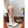 Cream Mousse Gentle French Coarse Heel Mary Jane Shoes Female Bow Fairy Soft Single Shoes Female Small Leather Shoes