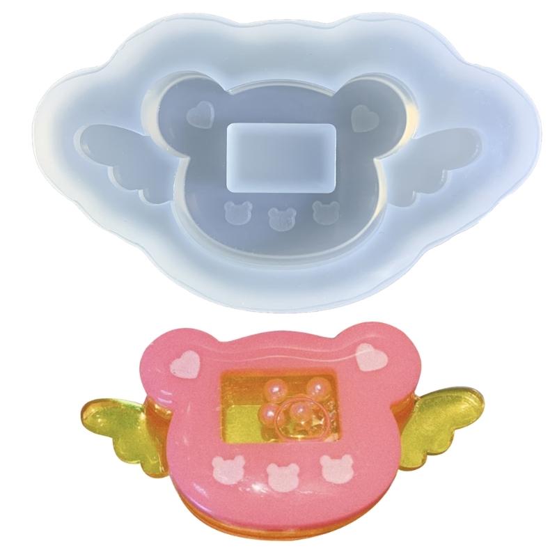 Shiny Silicone Decoration Molds Angel Bear Bowknot Ornament Keychain Mold DIY Pendant Jewelry Epoxy Resin Crafting Mold