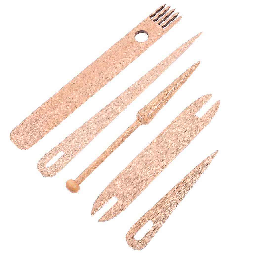 1 Set Wooden Weaving Loom Tools Set With Comb With Stick Tapestry Bobbin Shuttle Needles For Accessories Looms Boards Weaving