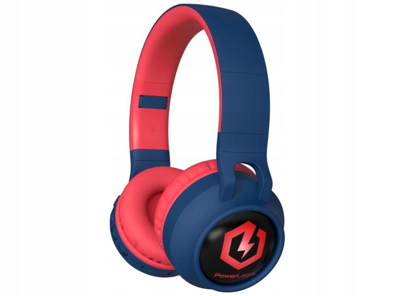 PowerLocus Buddy BlueRed Wireless LED MicroSD AUX Headphones for Kids