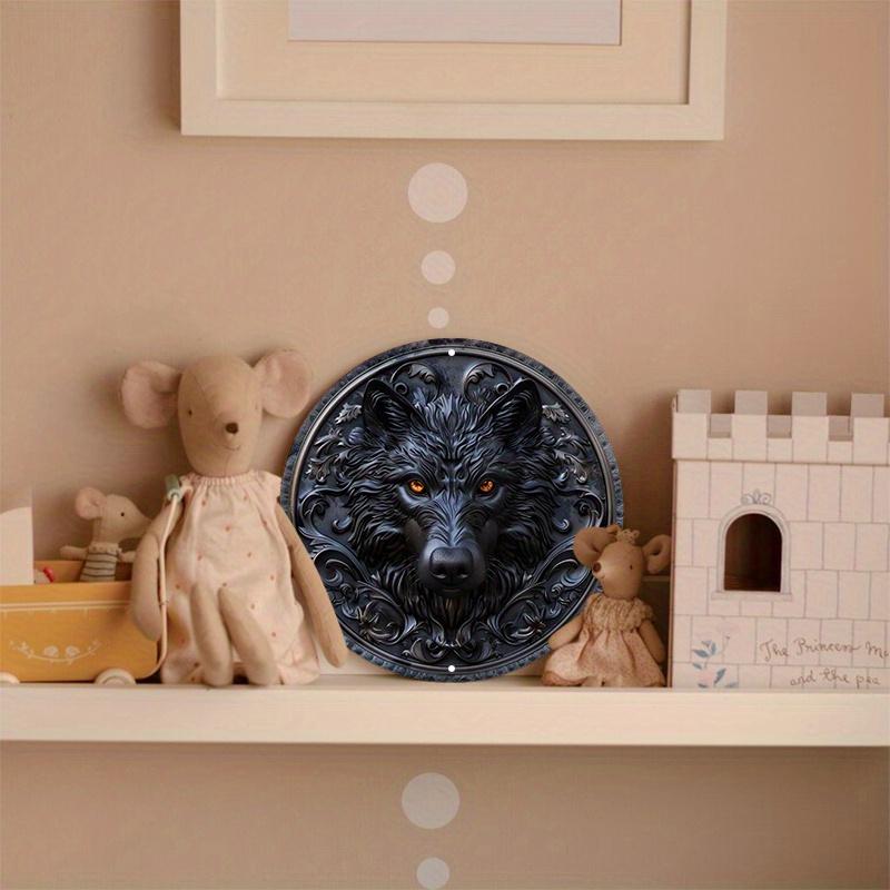 Wooden Wolf Head Wall Sign, High-Quality HD Printing, Pre-Drilled, Weather Resistant, Wall Art, Home Decor, for Door, Wall, Home, Room