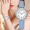 Leisure Fashion Women Quartz Watch Easy To Read Arabic Numerals Simple Dial PU Leather Strap Lady Candy Color