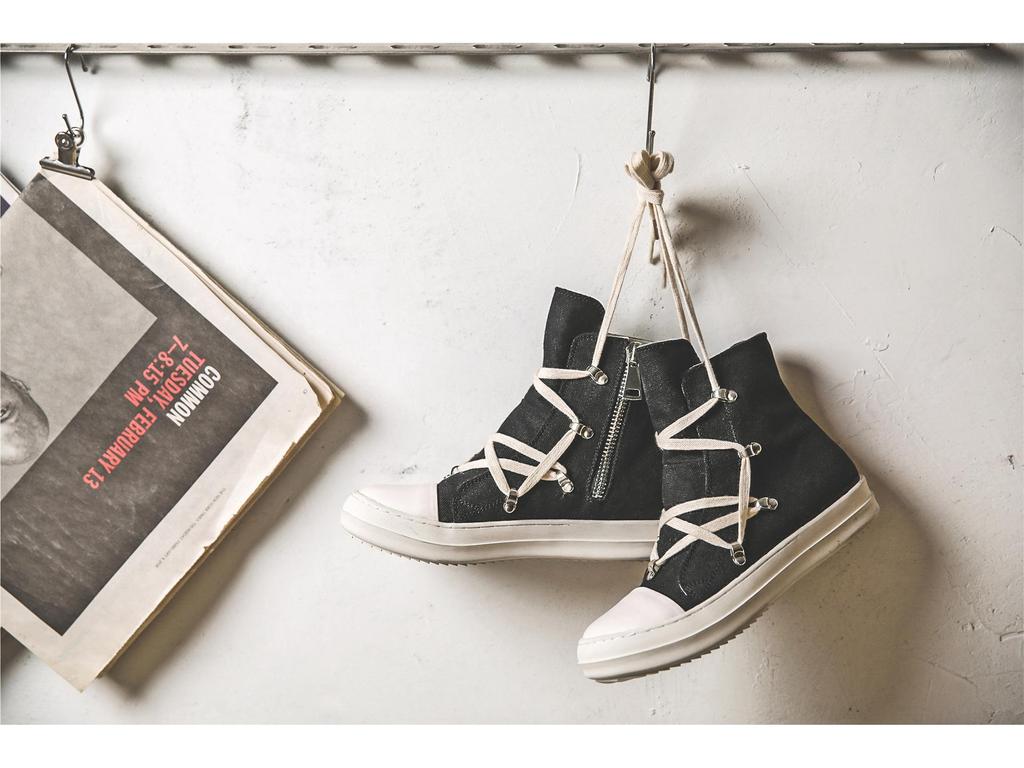 Spring 24 Pentagram Thick-Soled Canvas Sneakers: Stylish Unisex Hip-Hop High-Tops for Street Fashion