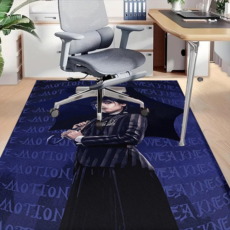 1pc Wednesday Addams Mystery Carpet for Playroom Bedroom Living Room Sofa Home Decor,kids Game Area Rug Non-slip Floor Mat Y82682