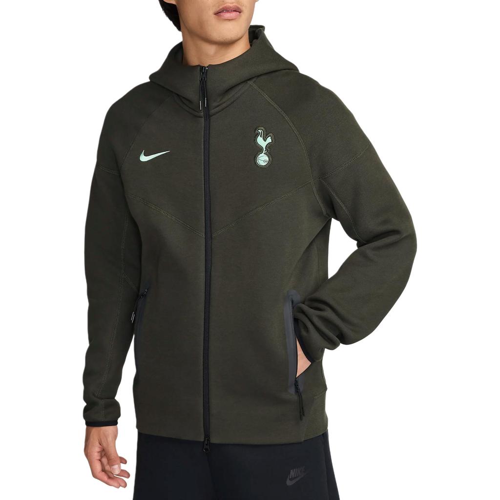 Nike Tottenham Hotspur Tech Fleece Windrunner Serie Bequeme Langarmjacke mit durchgehendem Reißverschluss Herrenjacke Redwood Emaille-Grün HF7057-355