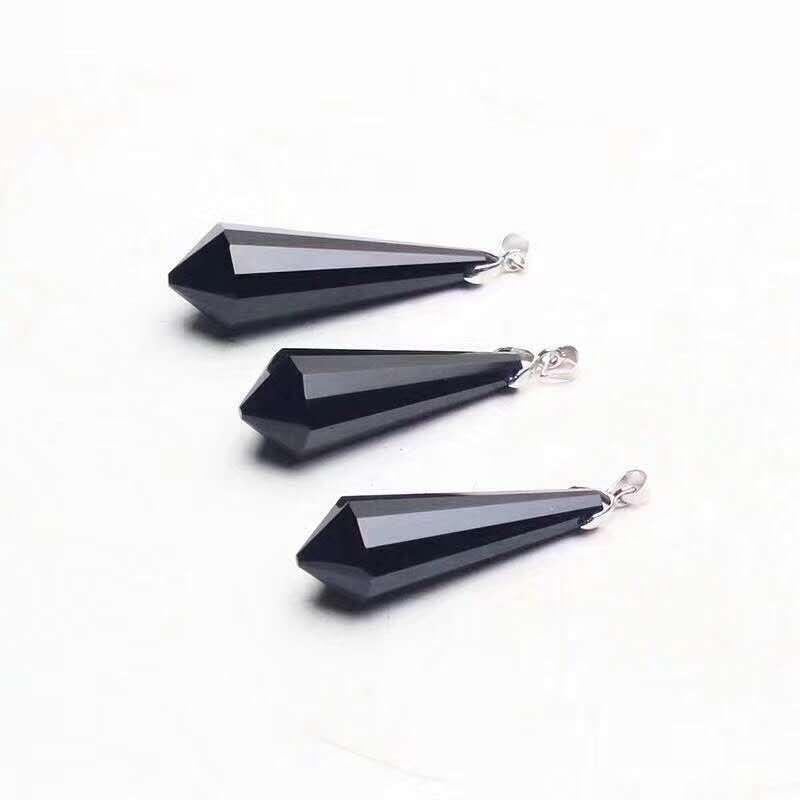 Natural Crystal Pendant with Smoky Quartz, Amethyst, Brown Quartz, Obsidian, Tiger's Eye, and White Crystal