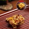 1Pcs Chinese Resin Discolored Tea Pet Lucky Cute Golden Toad Ornaments Desktop Handmade Crafts Home Tea Set Decoration