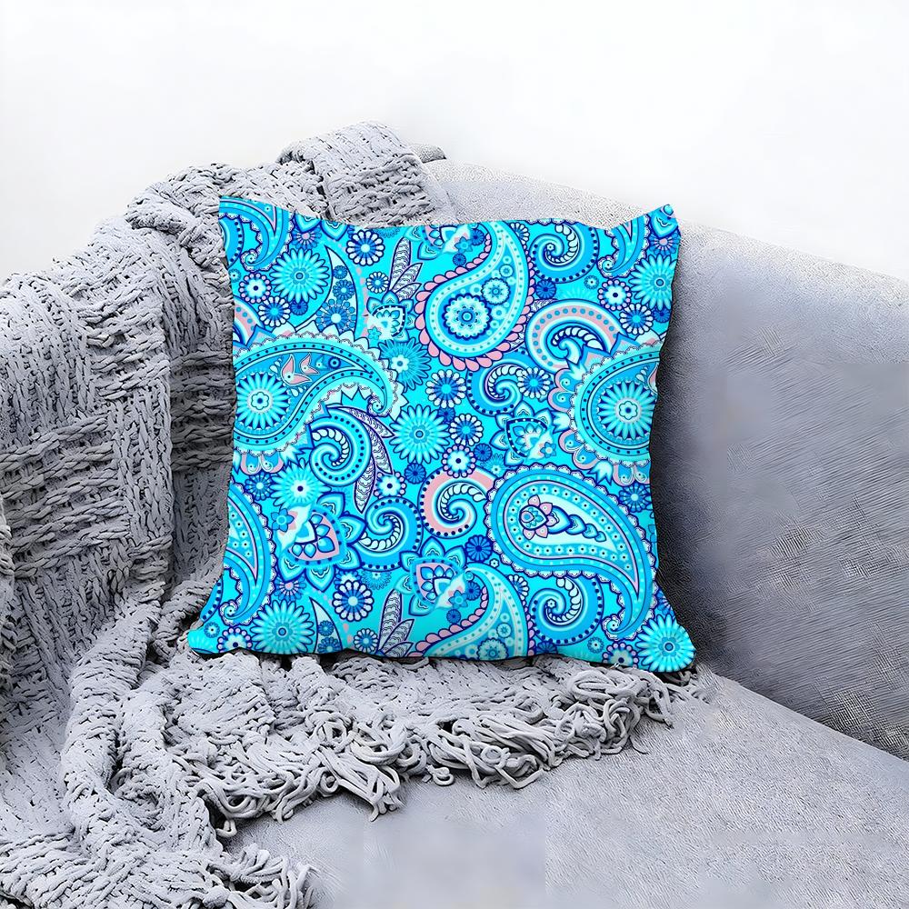 Classic Paisley Pattern Print Cushion Cover Premium Comfort Reversible Pillow Cove In One Design for Any Room Car Interior