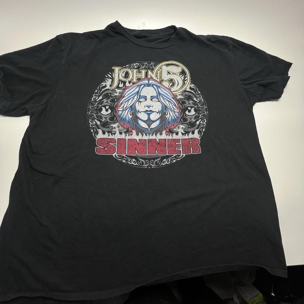 

John 5 Singert Sinner Tour Tee Shirt Black Unisex S-5XL 1J0266 Unisex T-Shirt XXL