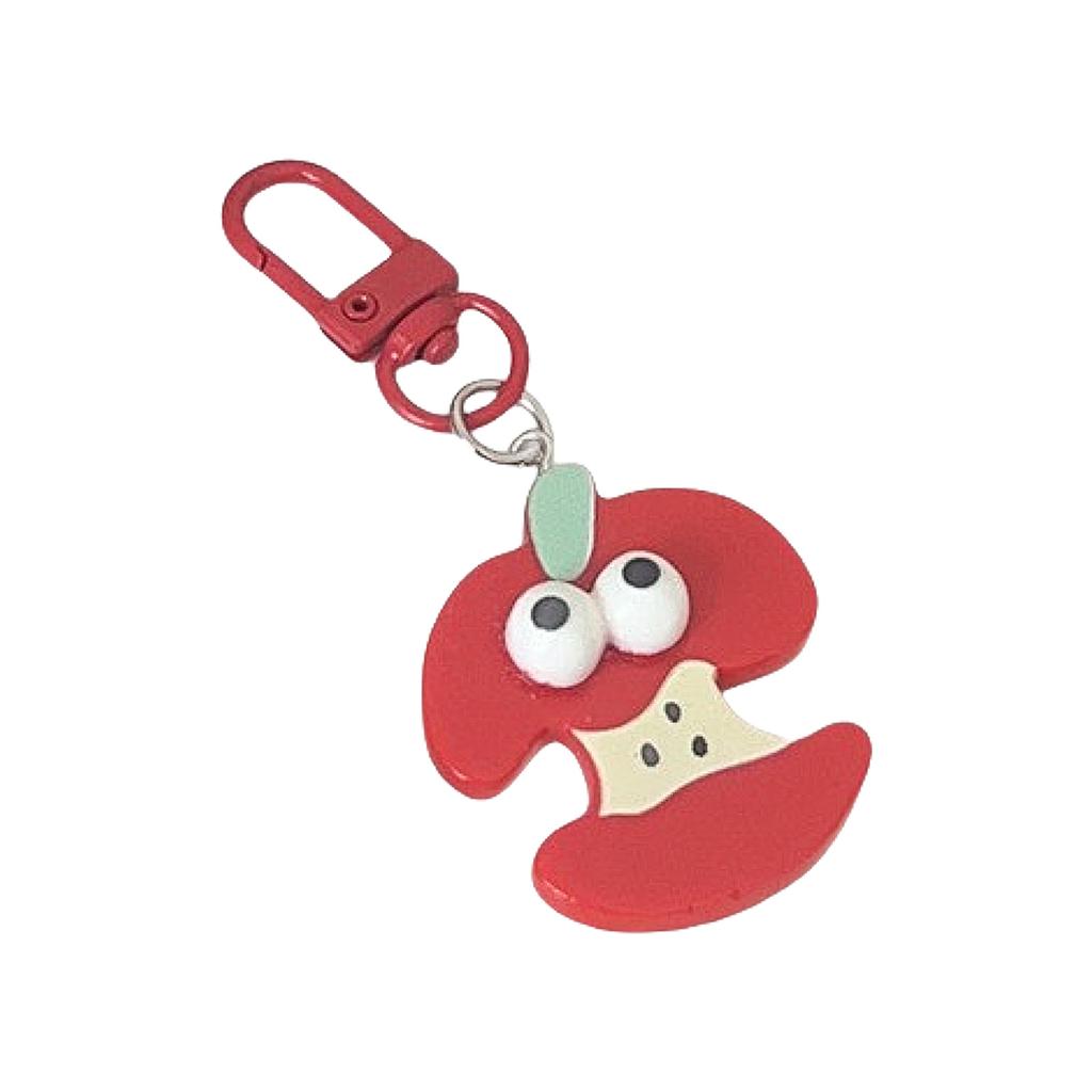 Funny Face Cartoon Red Apple Keychain For Keys Bags Backpacks Cute Gift Idea Durable Plastic Key Ring With Playful Design