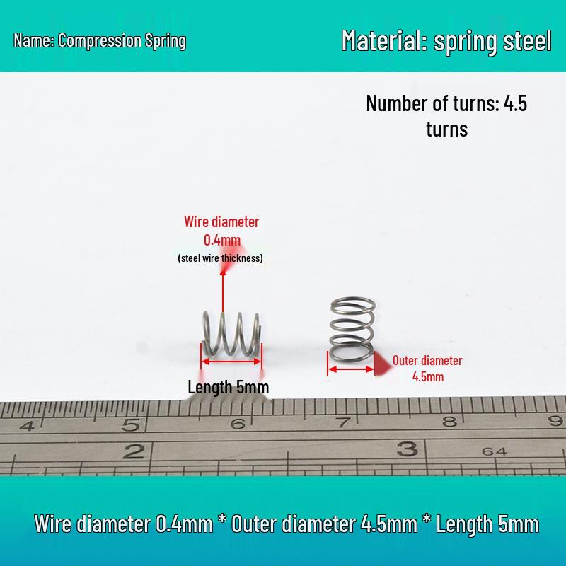 Small Mechanical Compression Spring: 0.4mm Wire, 2-8mm Outer Diameter