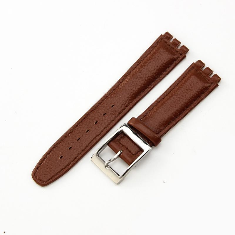 17mm 19mm Äkta Läder Klockarmband för Swatch YCS YAS YGS Armband Spänne Armband Män Sport Vattentätt Klockarmband