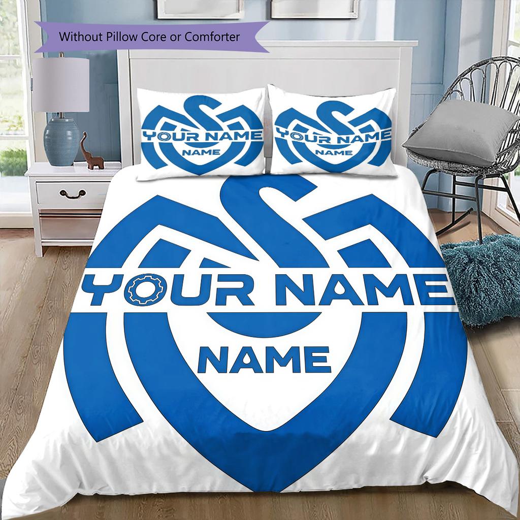 Msv Duisburg Custom Name Pattern Bedding Quilt Set Quilt Cover Pillowcase Home Birthday Gift(1 * Duvet Cover + 2 * Pillowcase, Without Core)