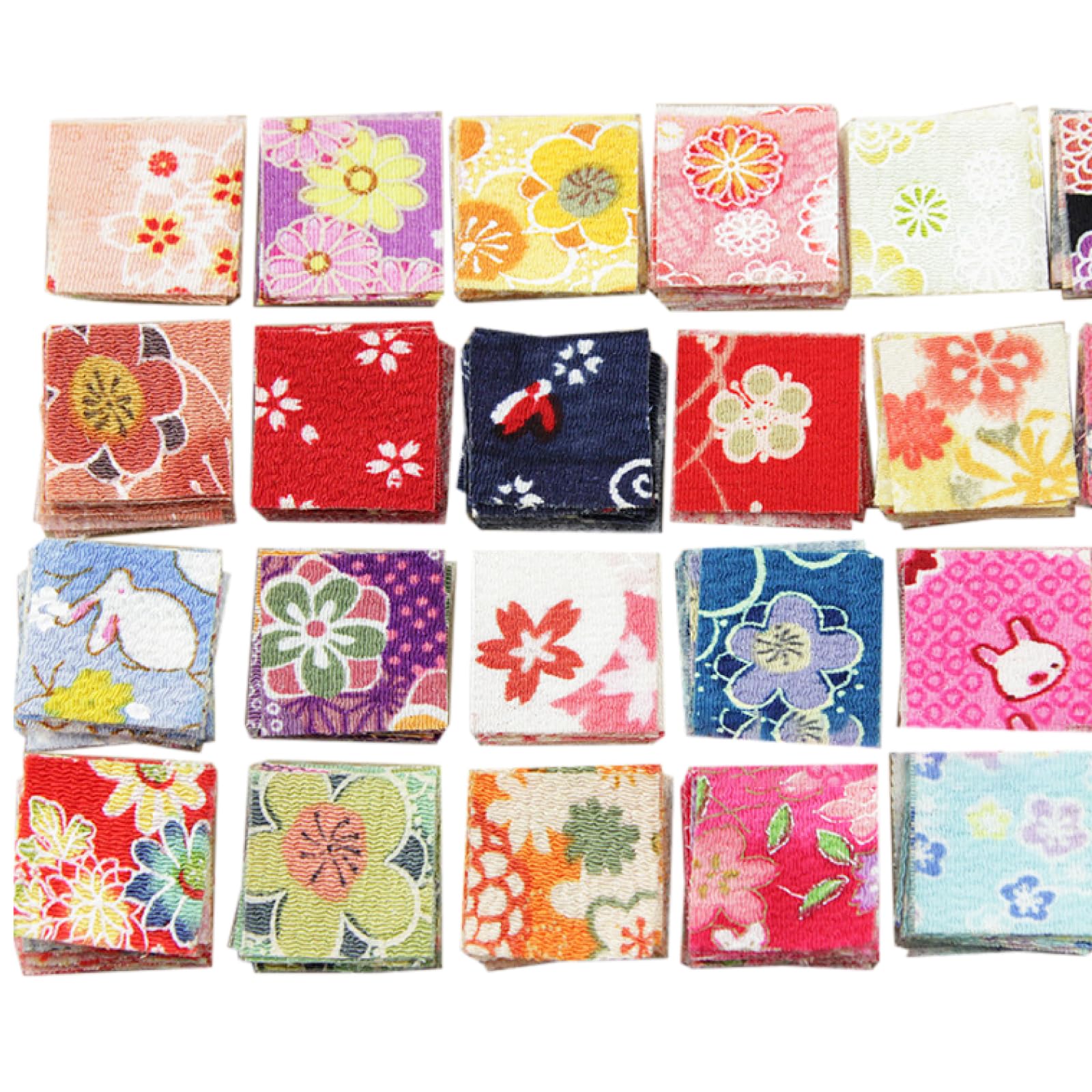 

nijimomo Chirimen 300 3cm x Japanese Pattern Scraps Fabric, Pre-Cut, Sheets, 4cm, (3cm)