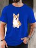 Lovely Corgi Dog Graphic Unisexs Crew Neck Short Sleeve Tee Soft Summer Casual Top For Unisex Daily Outdoor Street Fashion Outfit Wear