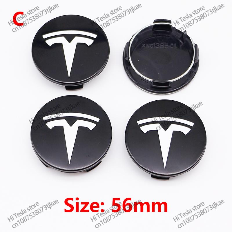 ALL1 56mm 4 Piece Wheel Tire Center Cap Logo for Tesla Original Hub Caps Model3 Model Y Model S X High Quality Auto Accessories