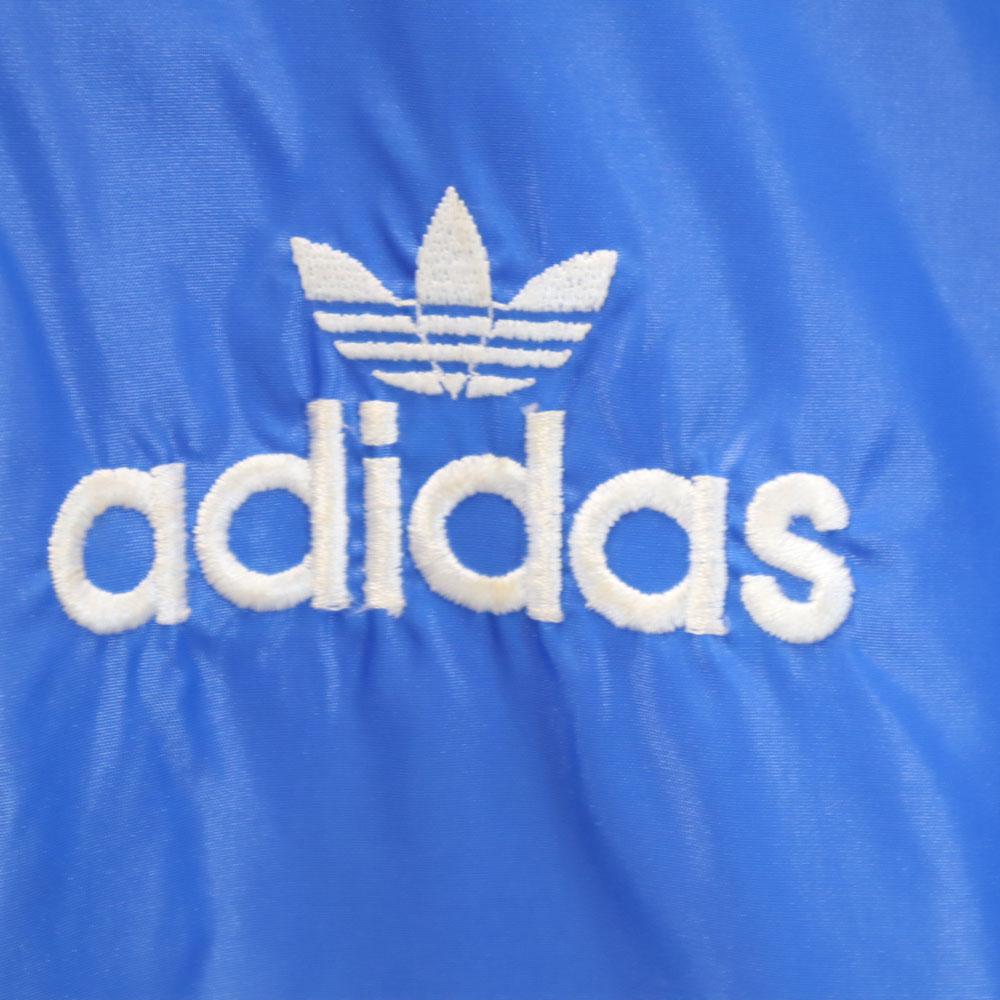 Adidas 70. léta 80. léta Vintage Descente logo trojlístku Nylonová bunda S modrá s kapucí Pánská Použitá