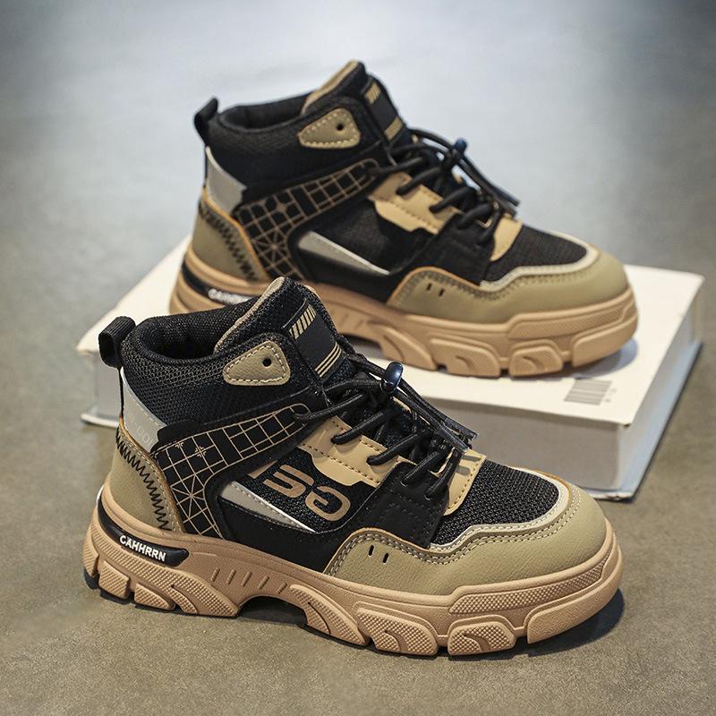 

Детские ботинки мартинсы Ботинки для мальчиков Нескользящие кожаные ботинки для улицы для детей старшего возраста Осенние новые ботинки в британском стиле для мальчиков 40 хаки