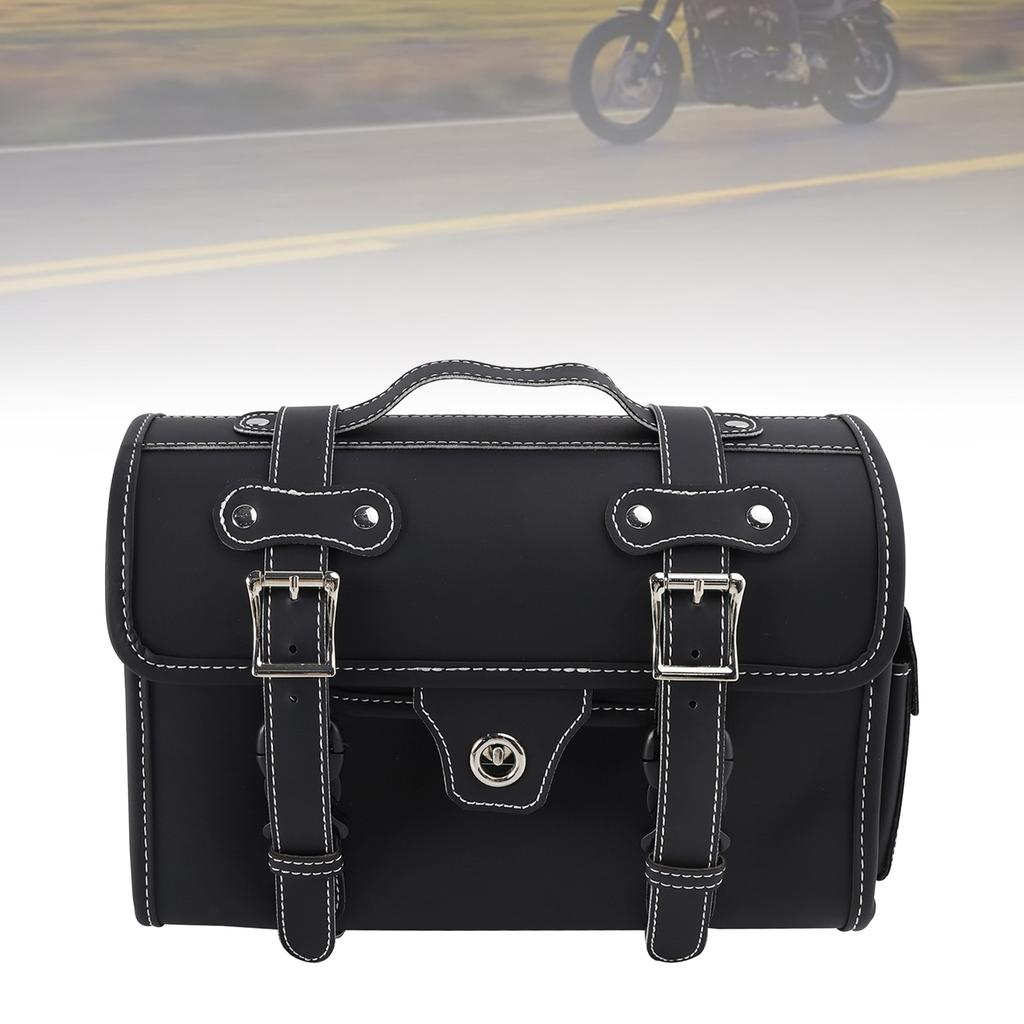 Tail Bag Pu Side Saddlebag Pannier Luggage Pouch Storage For Motorbike