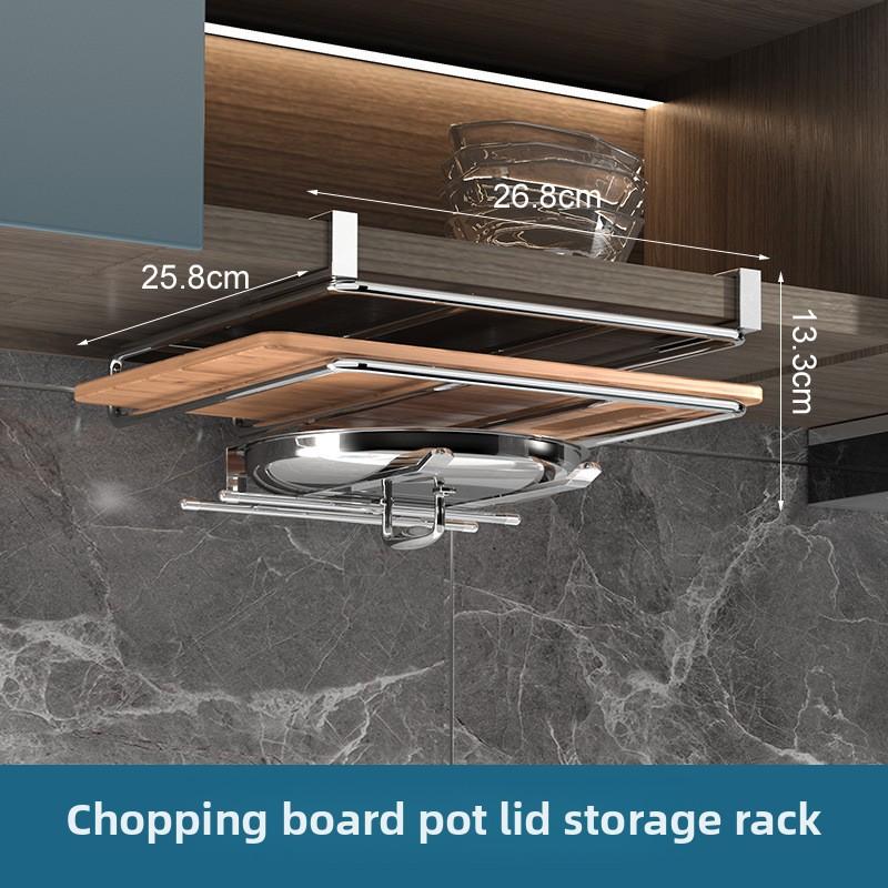 Under cabinet shelf cutting board kitchen storage rack multifunctional cabinet hanging cabinet layered storage rack Organization