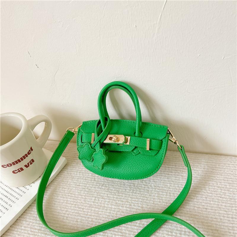 

Полукруглая сумка-мессенджер с узором личи из полиуретана, ручная, для ежедневного использования девочкой зелёный