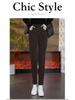 Women's Stylish Straight-Leg Fleece-Lined Pants, 2026 Autumn/Winter Collection - Eight-Tenths Length for Outdoor Wear.